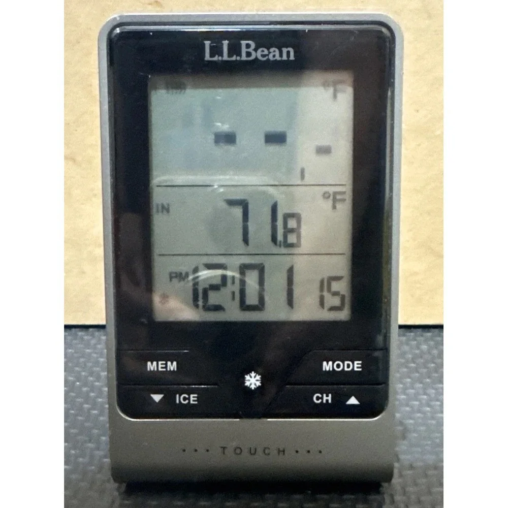 L.L.Bean Thermo Clock Touch Digital Temp Display C/F Grey | Base Only